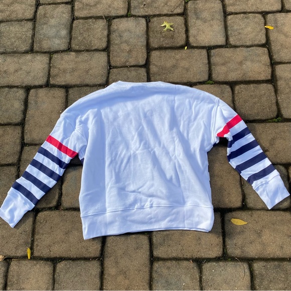EUC Sundry Red White & Blue striped boxy sweatshirt - Picture 4 of 4